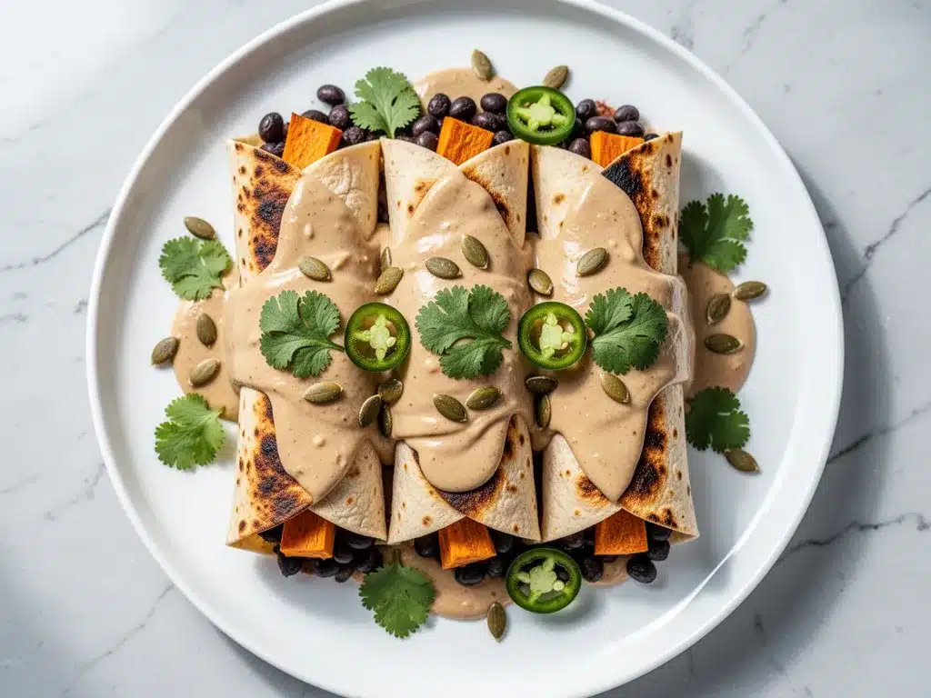 Vegan Sweet Potato Black Bean Enchiladas: Easy Plant-Based Dinner 4 vegan sweet potato black bean enchiladas preparation steps