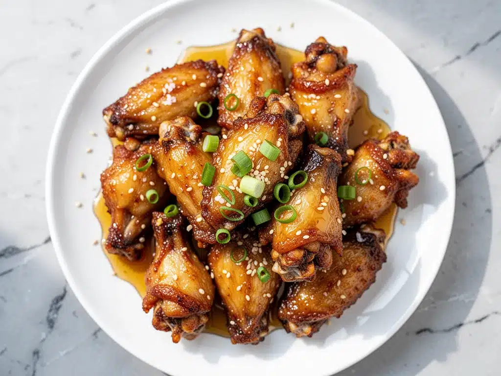 Extra-Crispy Air Fryer Chicken Wings with Honey Garlic Glaze 4 air fryer chicken wings preparation steps