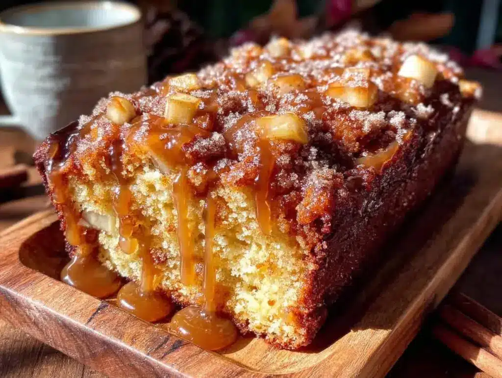 apple cider doughnut loaf cake - featured image