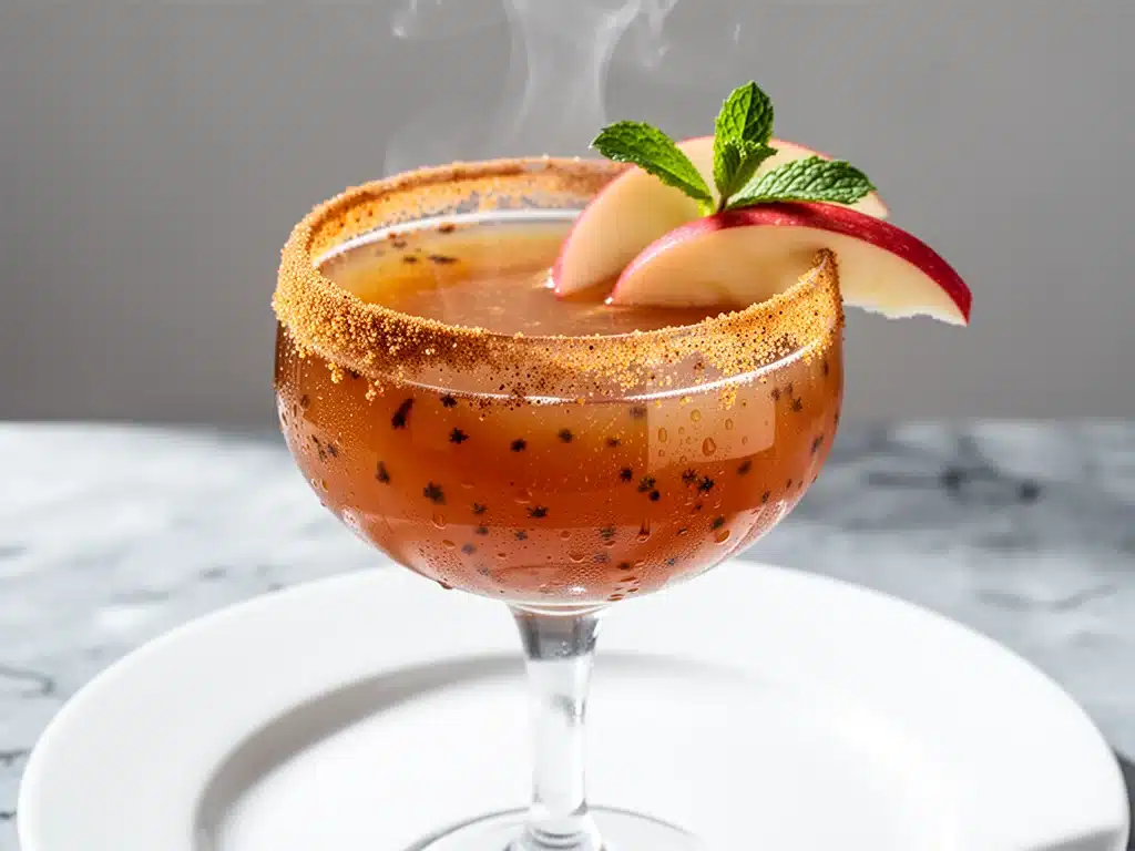 autumn caramel apple cider mocktail - featured image