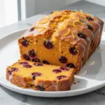 autumn cranberry orange loaf cake - featured image