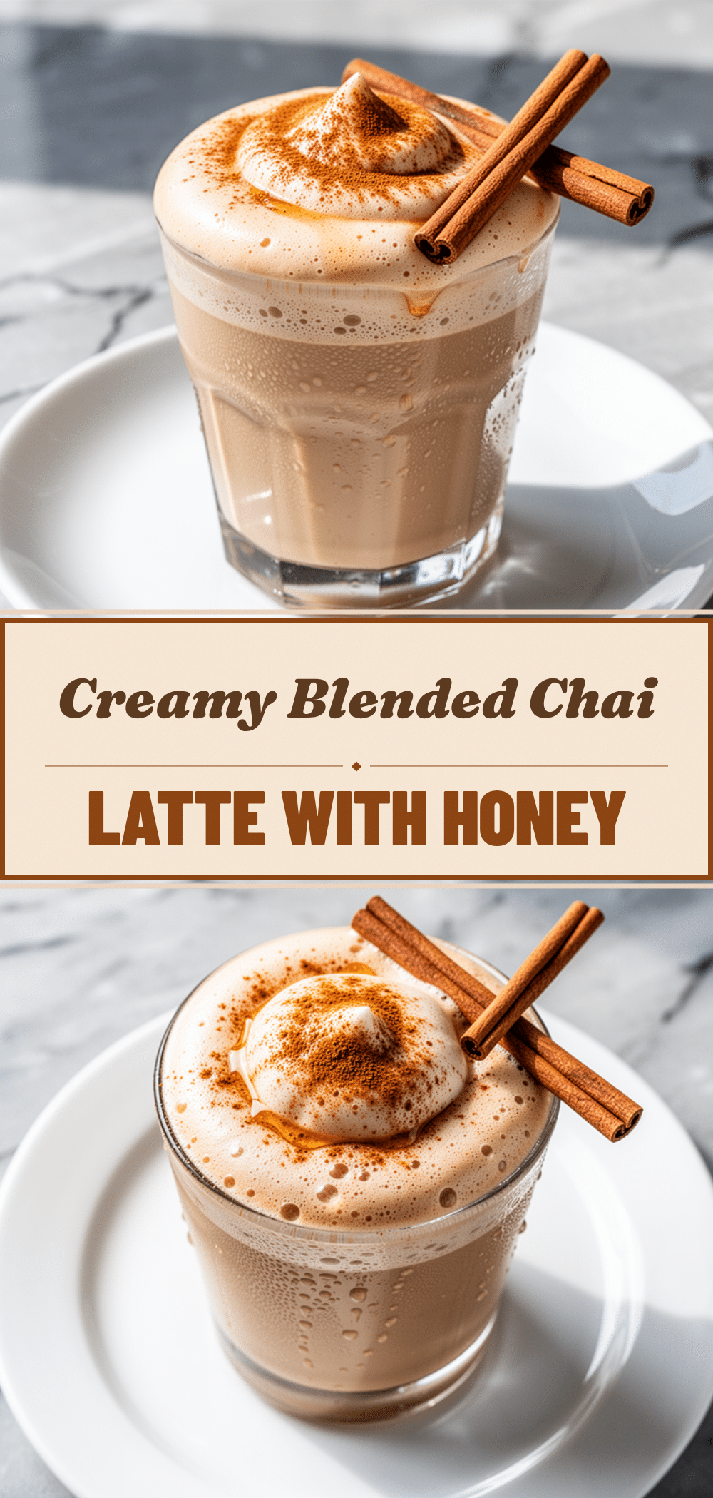 Blended Chai Latte: Easy Cinnamon Honey Cold Foam 5 blended chai latte recipe