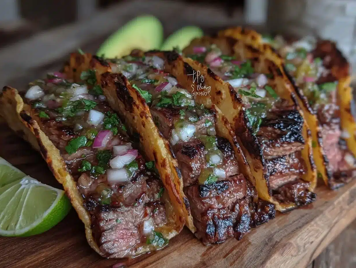 Carne Asada Tacos: 5pm Dinner with Charred Salsa Verde 4 carne asada tacos with charred salsa verde preparation steps