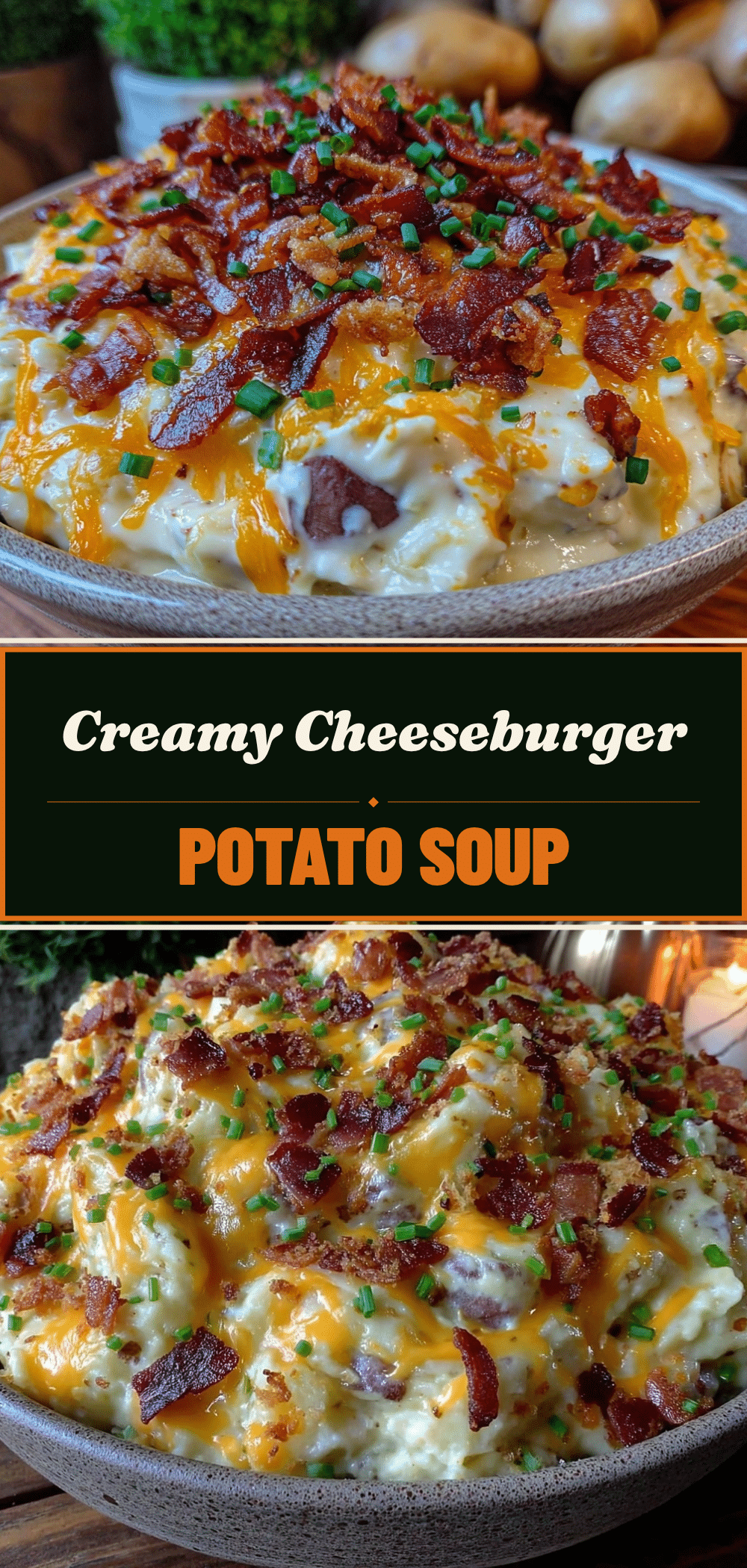 Cheeseburger Potato Soup: Campfire Char & Crispy Bacon 5 cheeseburger potato soup recipe