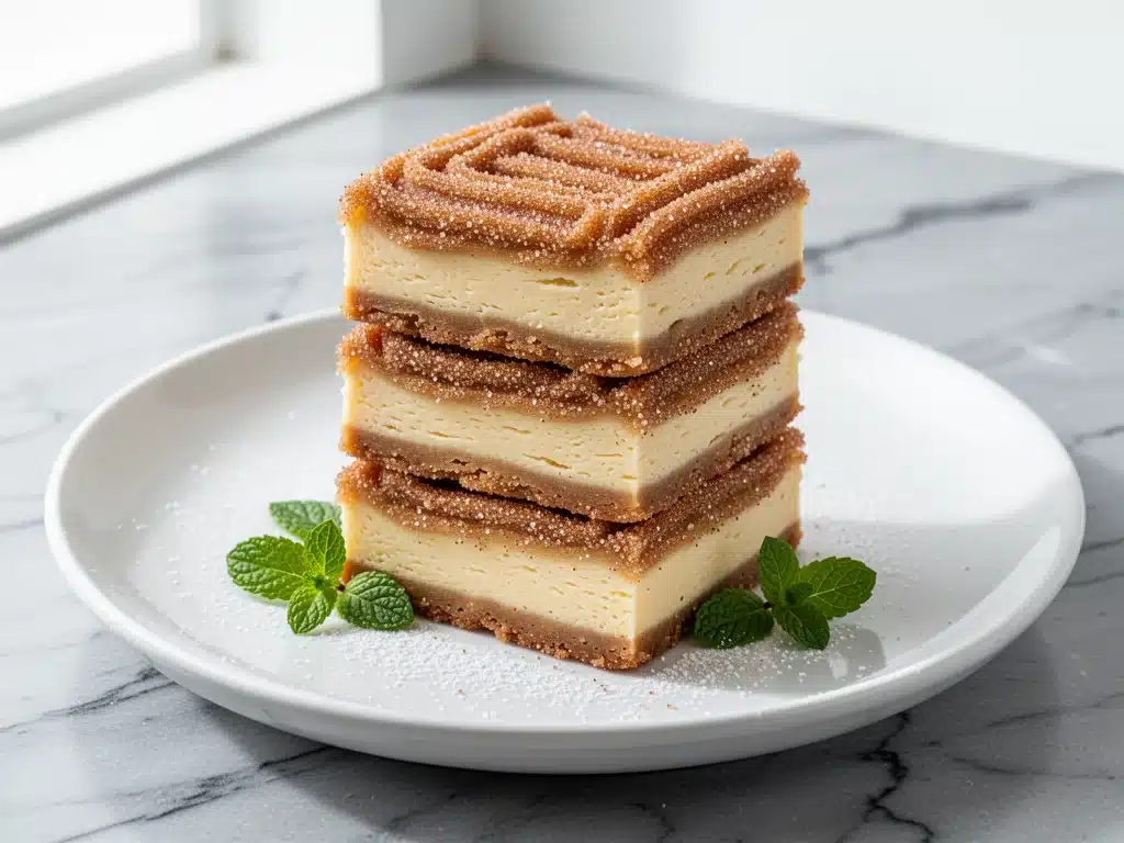 churro cheesecake bars - featured image
