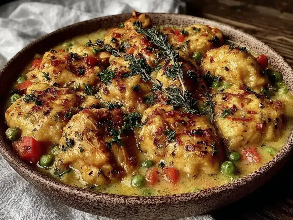 cozy fall chicken and dumplings - featured image