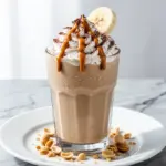 creamy banana peanut butter protein shake - featured image