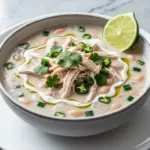 creamy crockpot white chicken chili - featured image