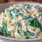 creamy garlic parmesan orzo - featured image