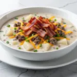 Crockpot Cheeseburger Potato Soup - featured image