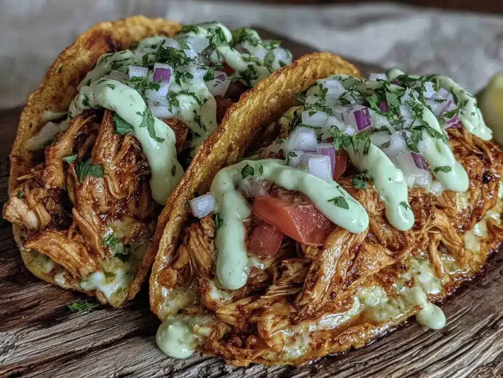 crockpot salsa verde chicken tacos - featured image