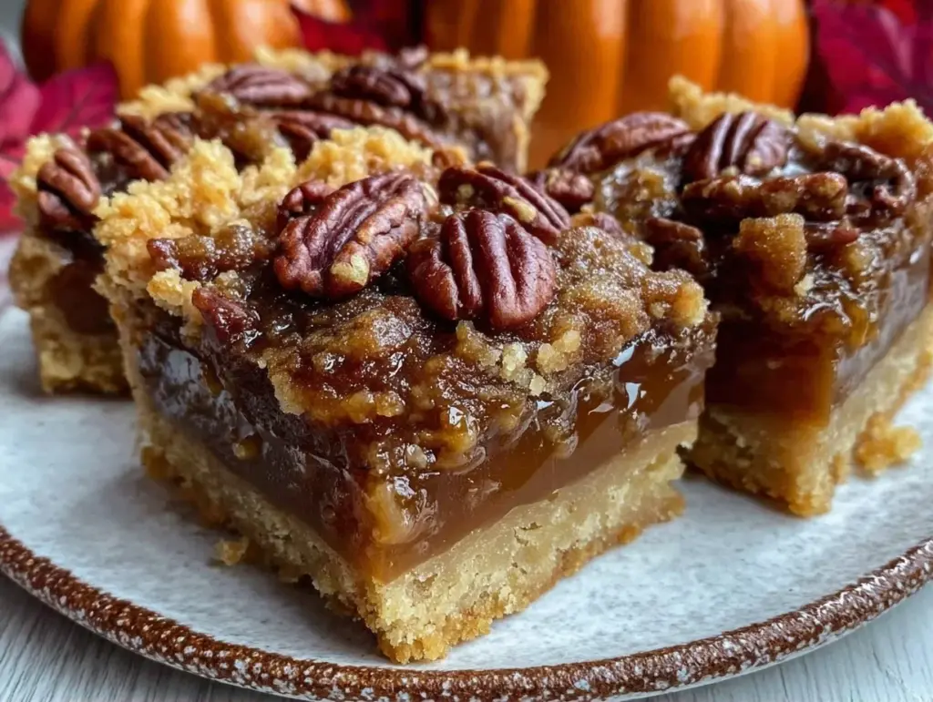 fall brown sugar bourbon pecan pie bars - featured image