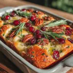 fall cranberry pecan sourdough focaccia - featured image