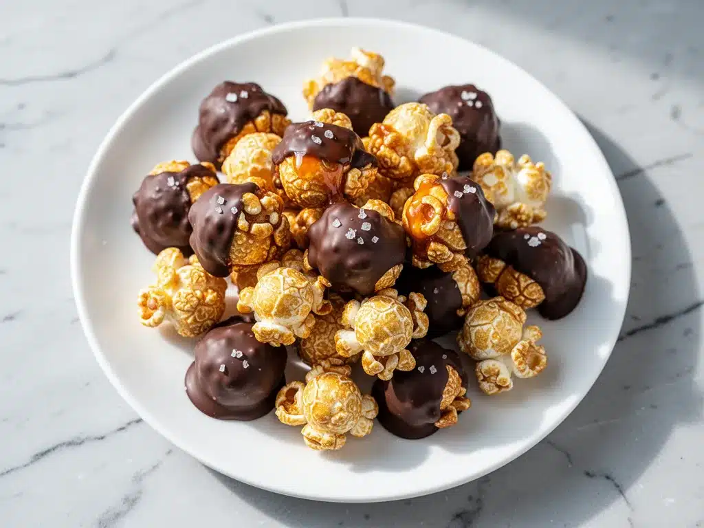 Football Party Salted Caramel Popcorn Clusters with Dark Chocolate: 5 Easy Steps 4 football party salted caramel popcorn clusters preparation steps