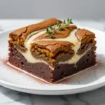 fudgy fall pumpkin brownies - featured image
