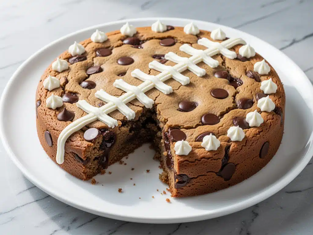 Game Day Football Chocolate Chip Cookie Cake - featured image