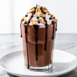 high-protein chocolate peanut butter smoothie - featured image