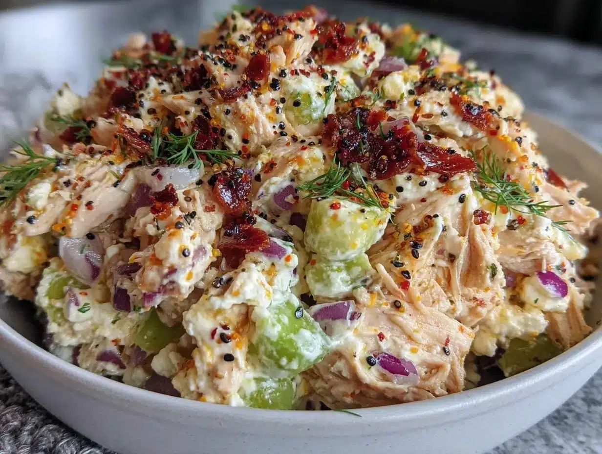 High-Protein Cottage Cheese Chicken Salad: 1 Trick for Perfect Dill Flavor 4 High-Protein Cottage Cheese Chicken Salad preparation steps
