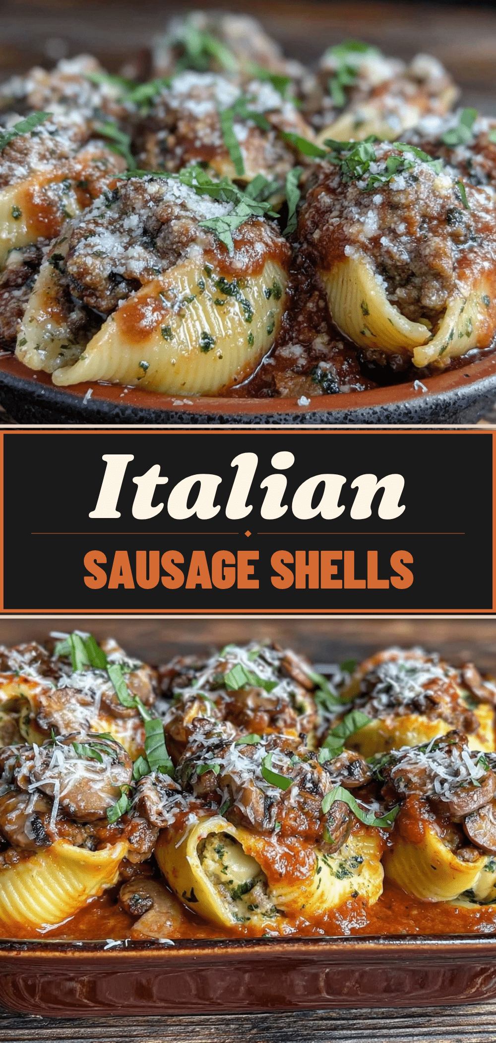 Fall Italian Sausage & Wild Mushroom Stuffed Shells: 5-Step Dinner Party Dish 5 Italian Sausage and Wild Mushroom Stuffed Shells recipe