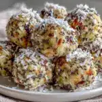 no-bake lemon coconut protein bites - featured image