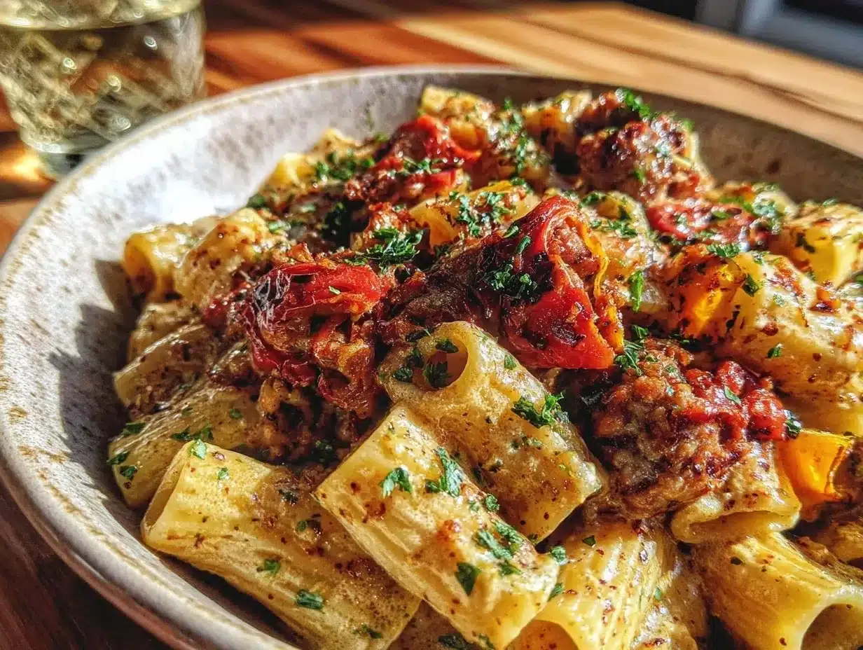 One-Pot Creamy Cajun Sausage Rigatoni: Easy Gluten-Free 4 One-Pot Creamy Cajun Sausage Rigatoni preparation steps