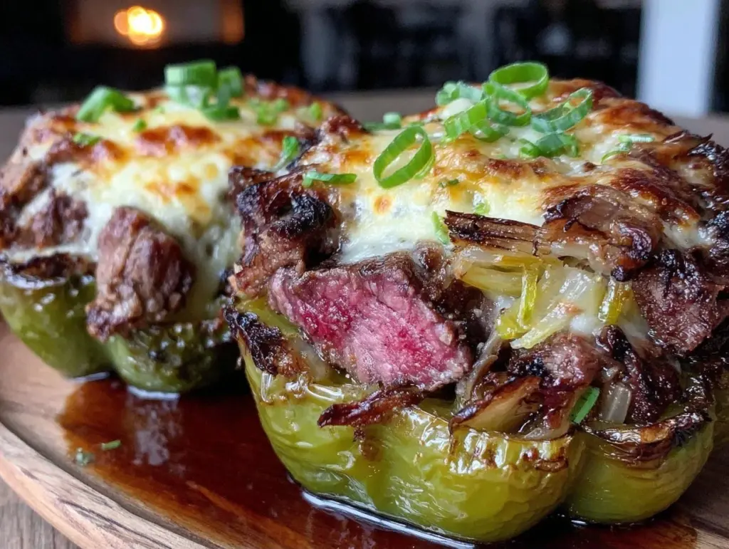 Philly Cheesesteak Stuffed Peppers - featured image