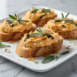 pumpkin sage ricotta crostini - featured image