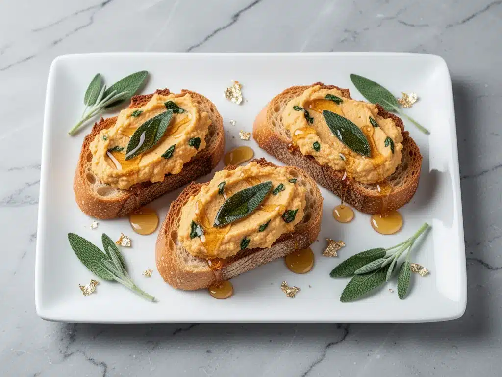 Pumpkin Sage Ricotta Crostini: 5 Best Baby Shower Appetizers 4 pumpkin sage ricotta crostini preparation steps