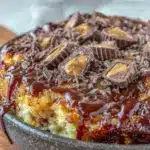 Reeses Peanut Butter Poke Cake - featured image