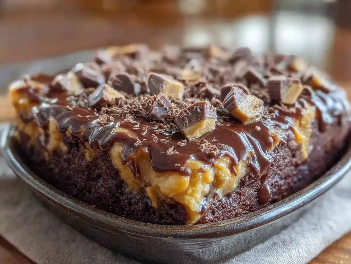 Reeses Peanut Butter Poke Cake: The Real Way 4 Reeses Peanut Butter Poke Cake preparation steps