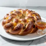 round honey raisin challah - featured image