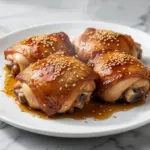 slow cooker honey garlic chicken thighs - featured image