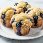 soft lemon blueberry muffins - featured image
