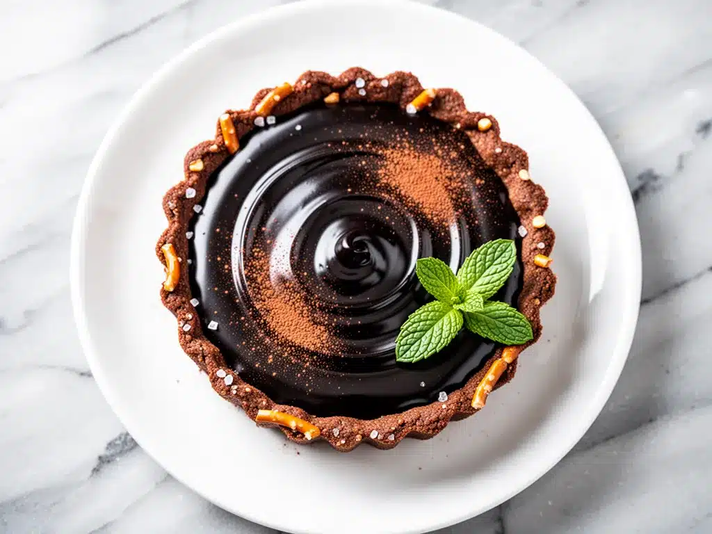 Ultra-Rich Chocolate Ganache Tart with Salty Pretzel Crust 4 Ultra-Rich Chocolate Ganache Tart preparation steps
