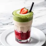 vegan strawberry matcha latte - featured image