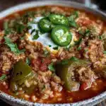vegetarian stuffed pepper soup - featured image